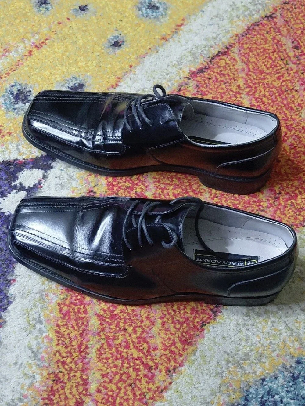 Stacy Adams Shiny Black Lace-Up Dress Oxfords